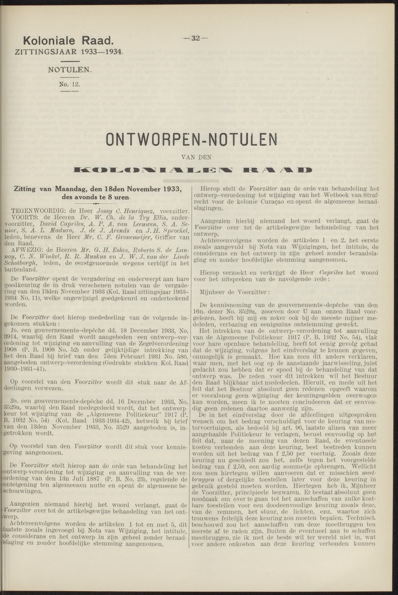 Notulen der zittingen - 