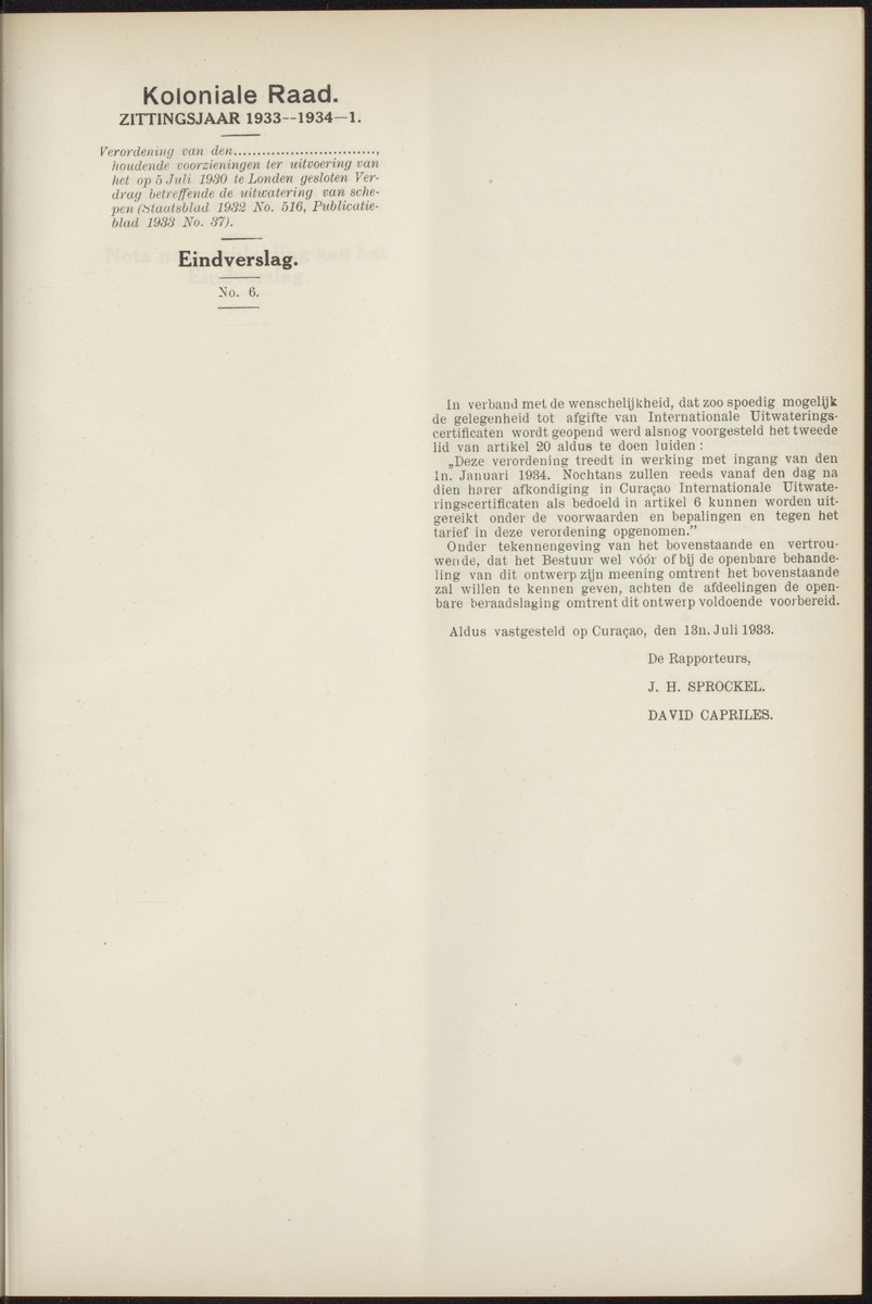 Notulen der zittingen - 