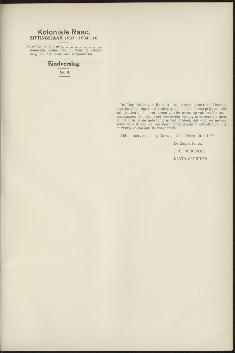 Notulen der zittingen - 