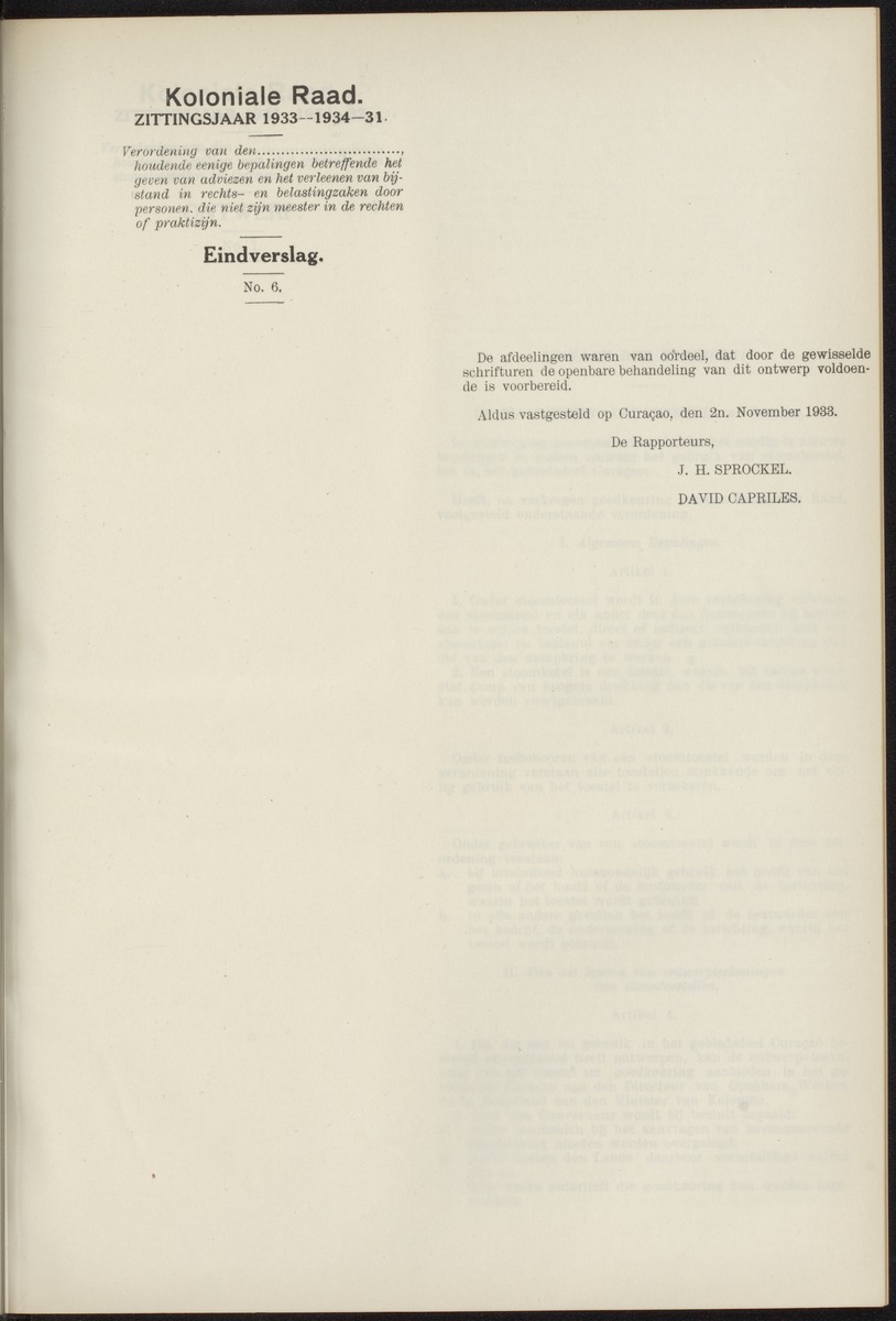 Notulen der zittingen - 