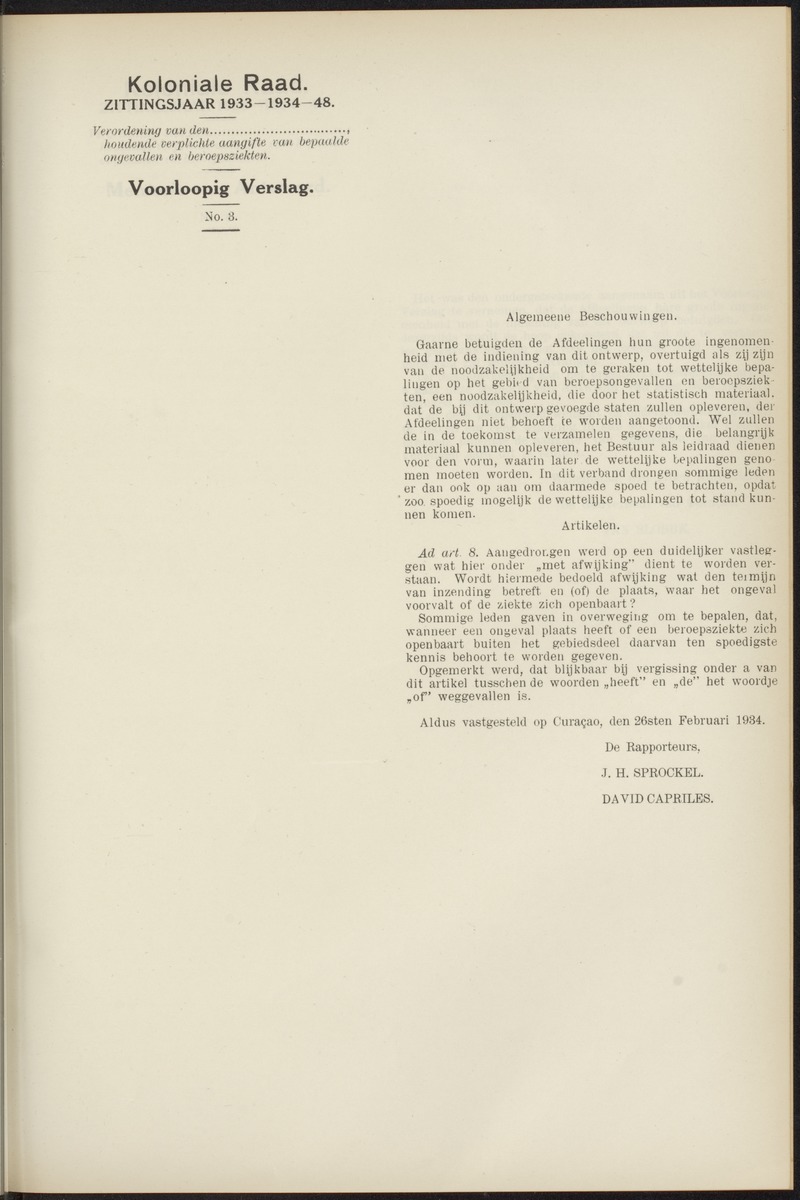 Notulen der zittingen - 