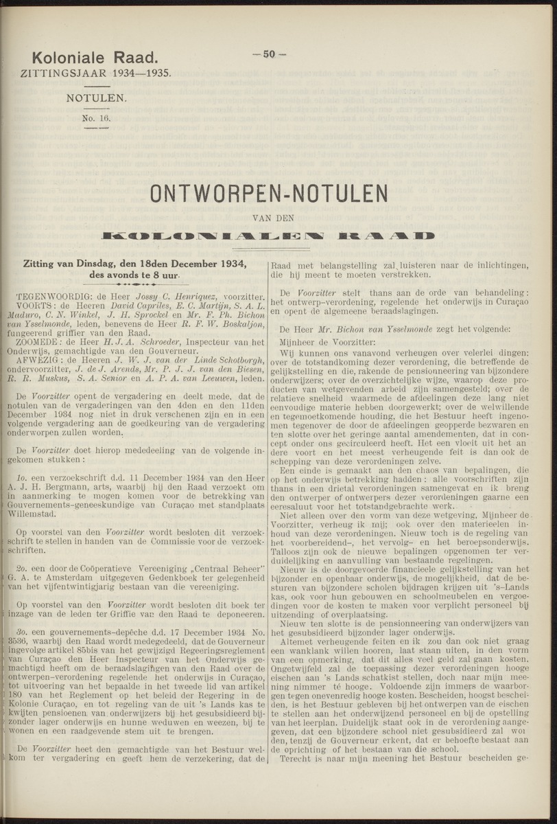 Notulen der zittingen - 