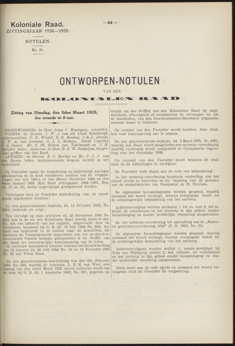 Notulen der zittingen - 