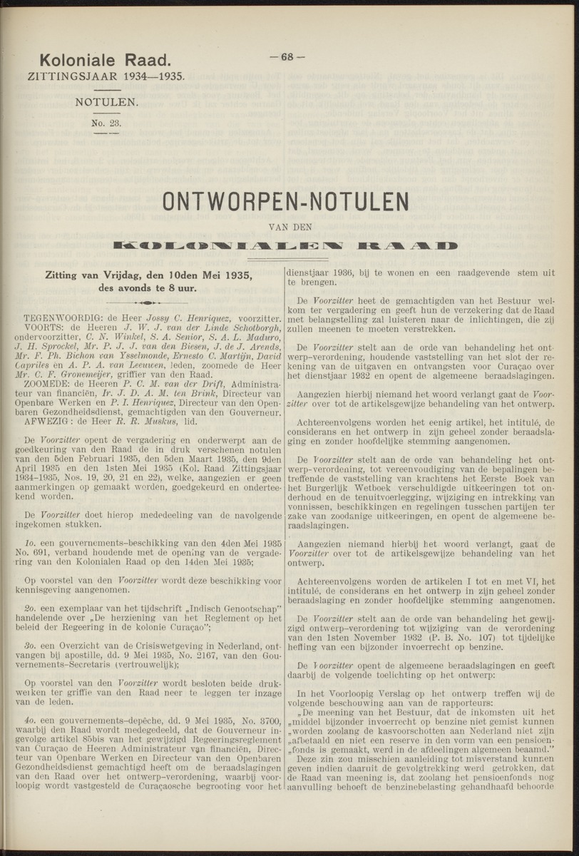 Notulen der zittingen - 