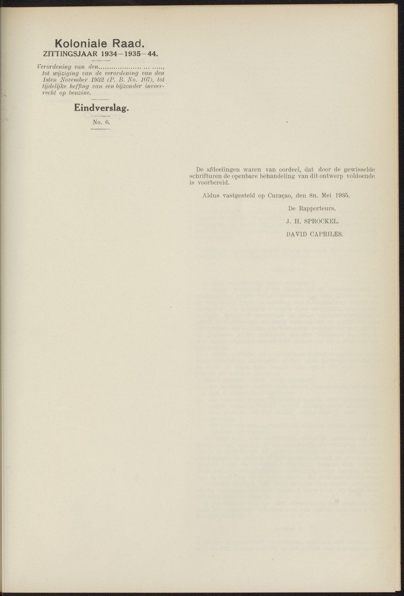 Notulen der zittingen - 