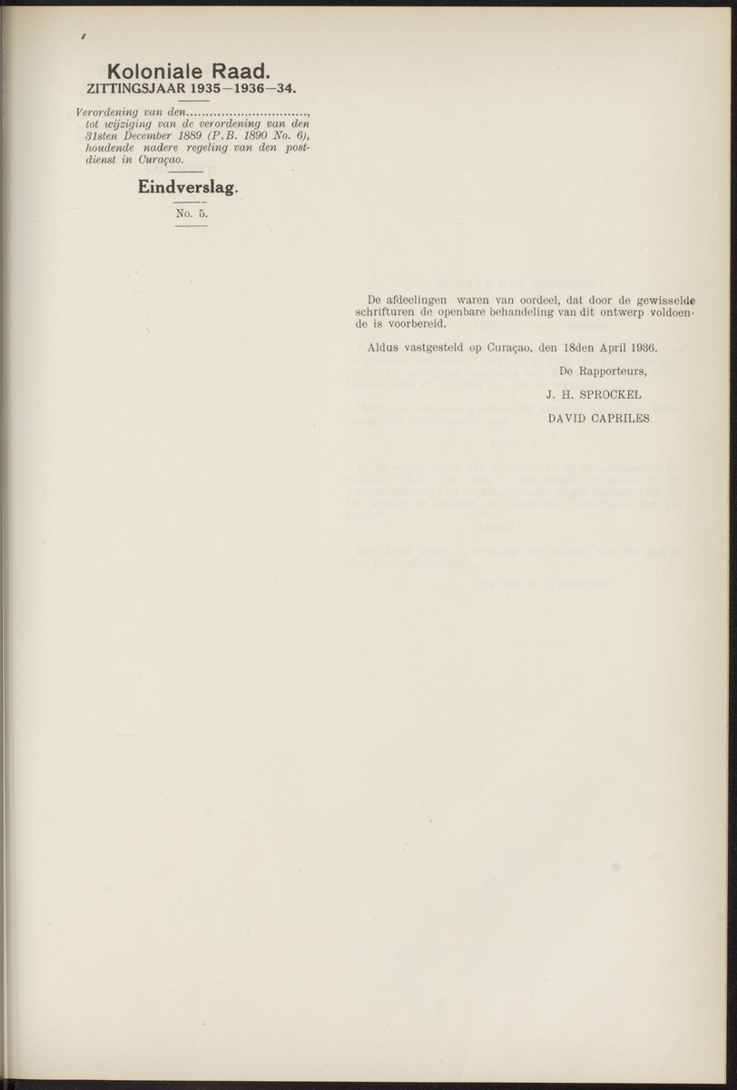 Notulen der zittingen - 