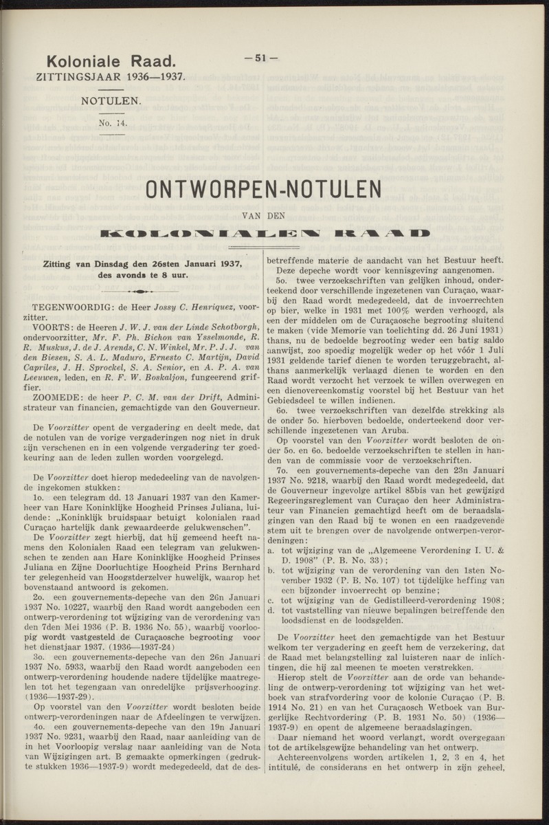 Notulen der zittingen - 