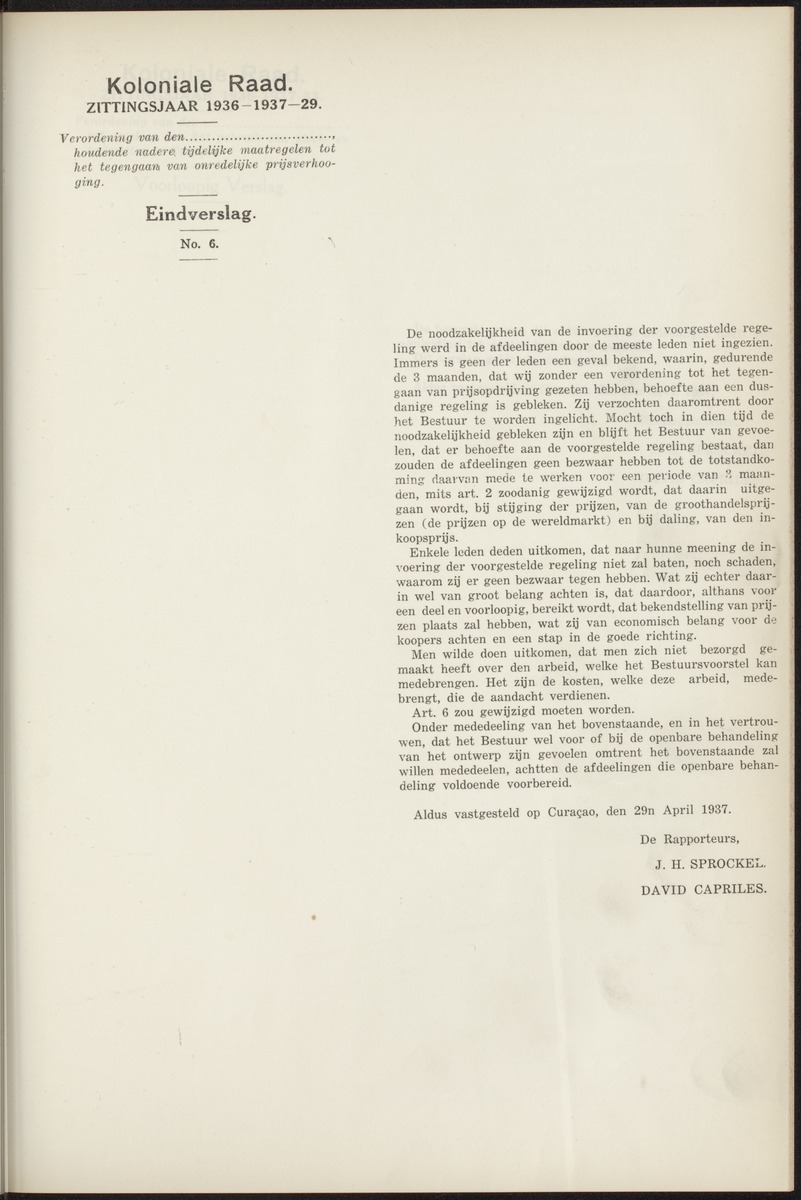 Notulen der zittingen - 