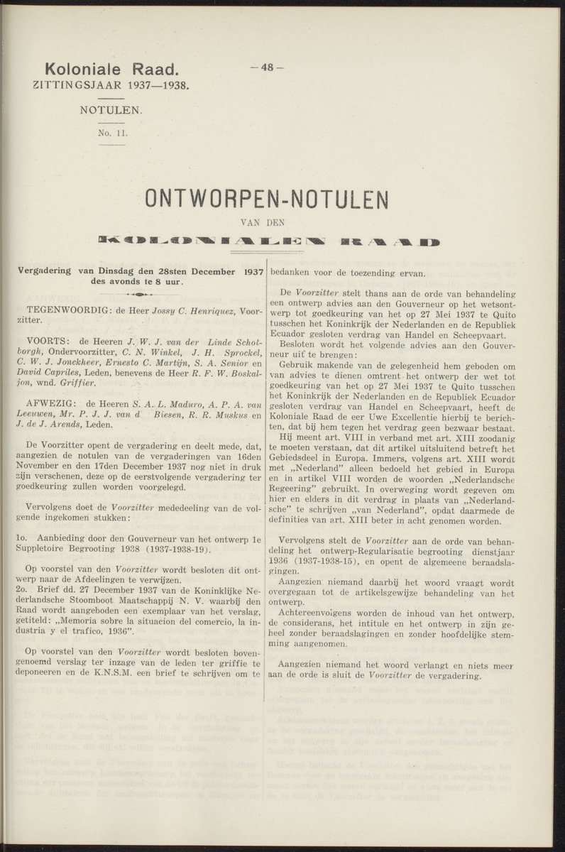 Notulen der zittingen - 