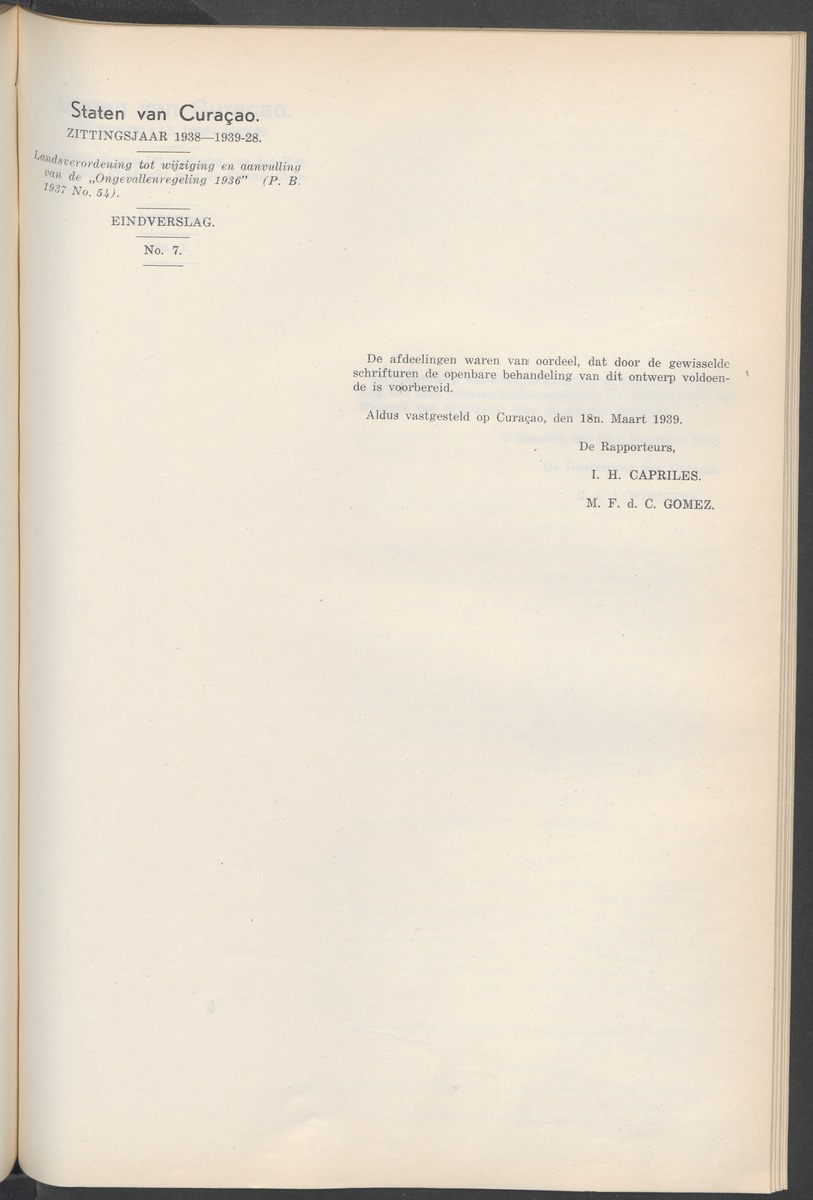 Notulen der zittingen - 