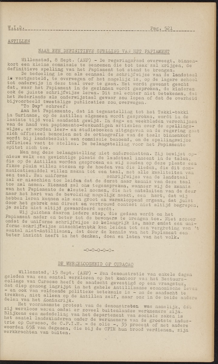 ANP Westindische documentatie dienst - 