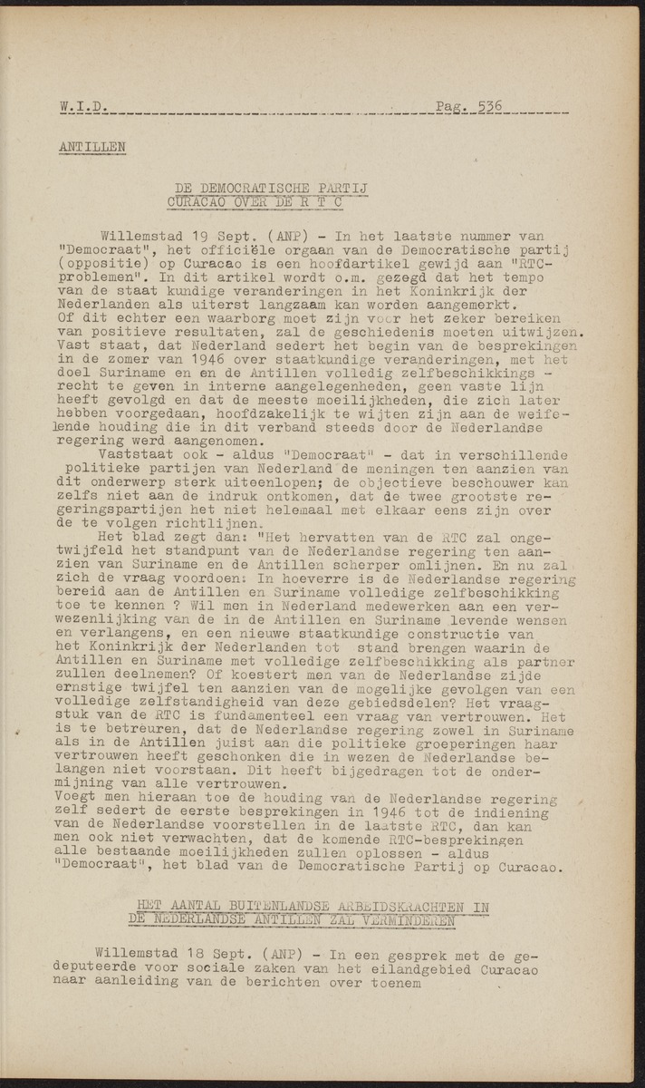 ANP Westindische documentatie dienst - 
