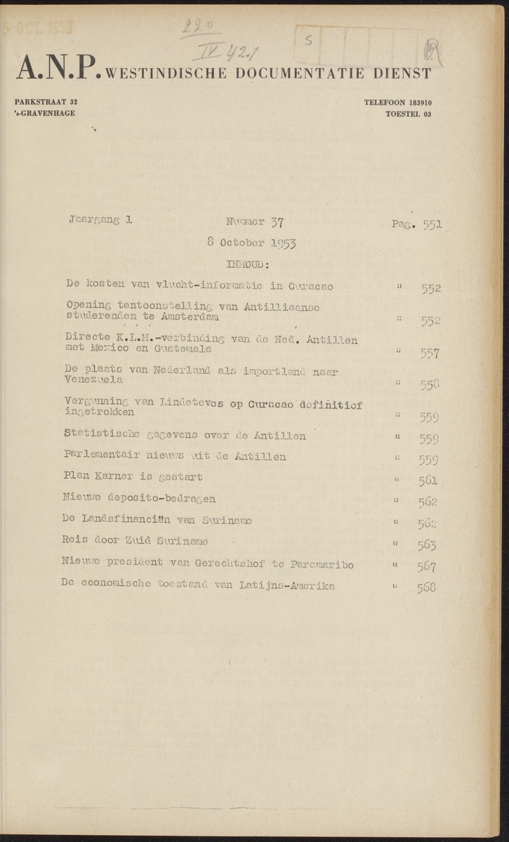 ANP Westindische documentatie dienst - 