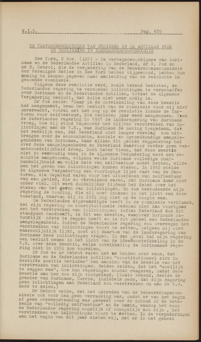ANP Westindische documentatie dienst - 