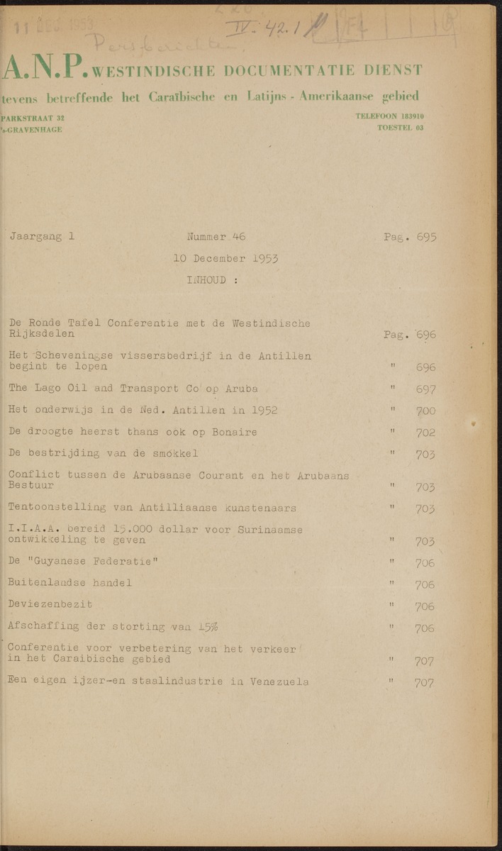 ANP Westindische documentatie dienst - 