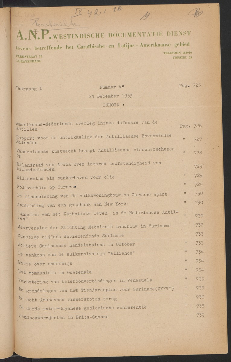 ANP Westindische documentatie dienst - 