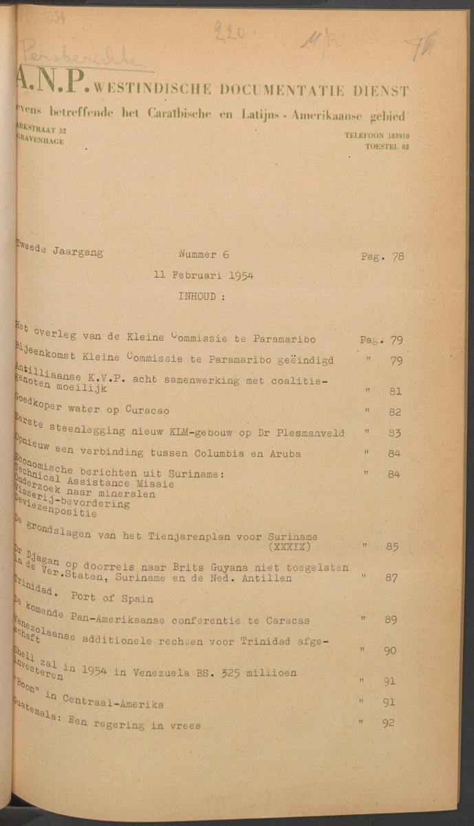 ANP Westindische documentatie dienst - 