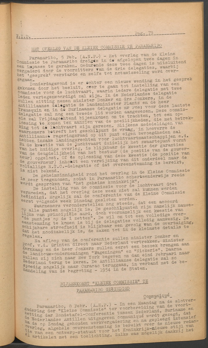 ANP Westindische documentatie dienst - 