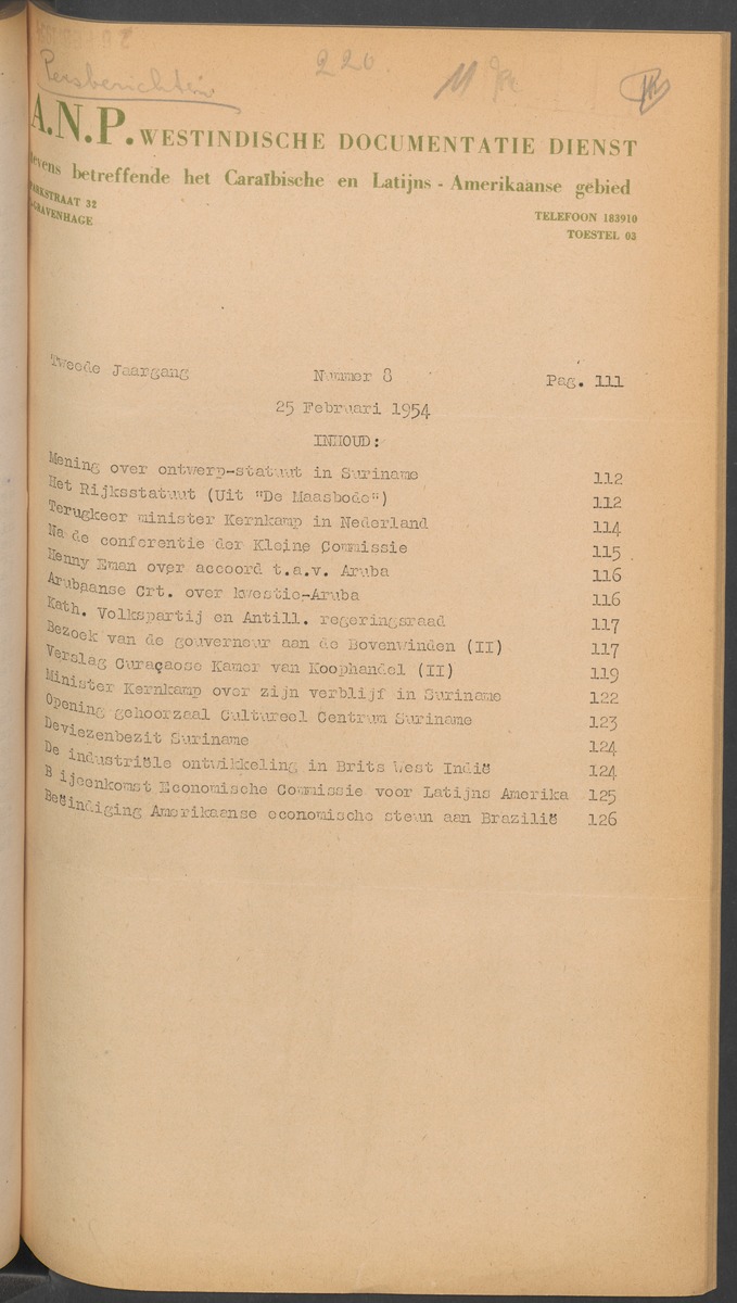 ANP Westindische documentatie dienst - 