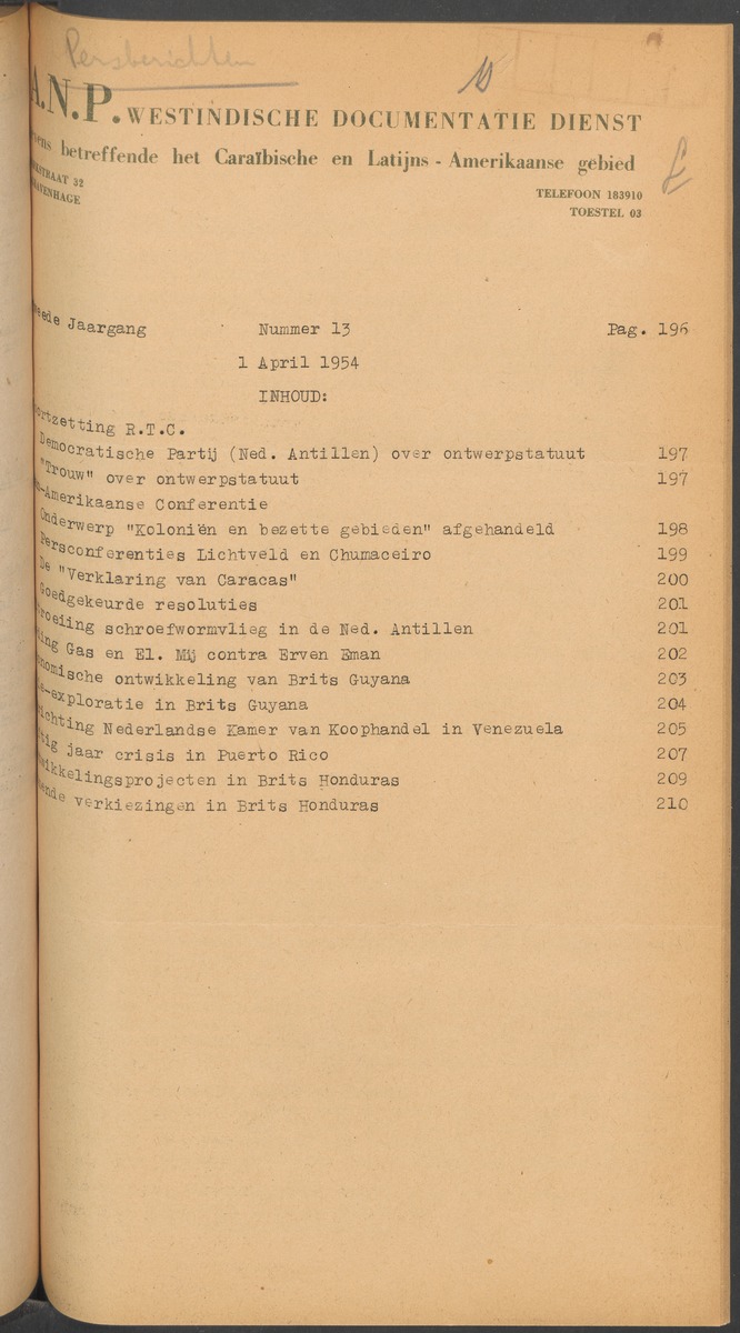 ANP Westindische documentatie dienst - 