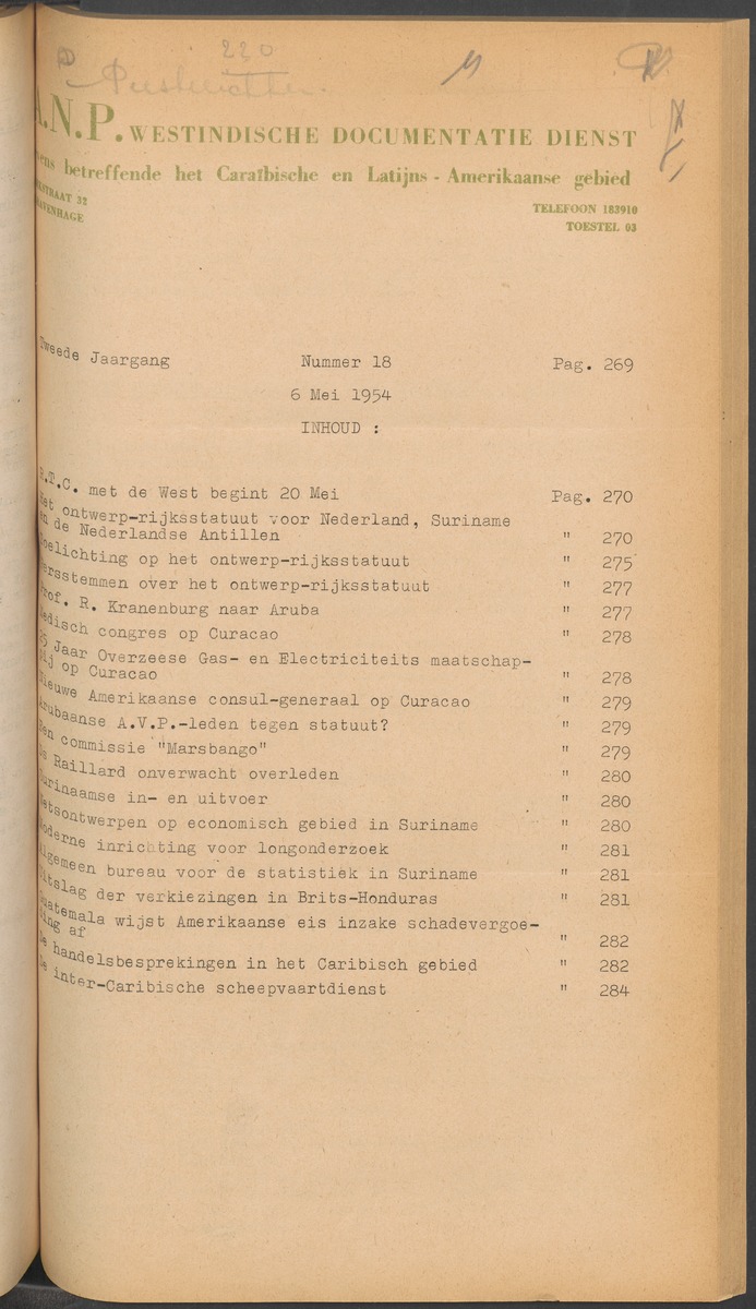 ANP Westindische documentatie dienst - 