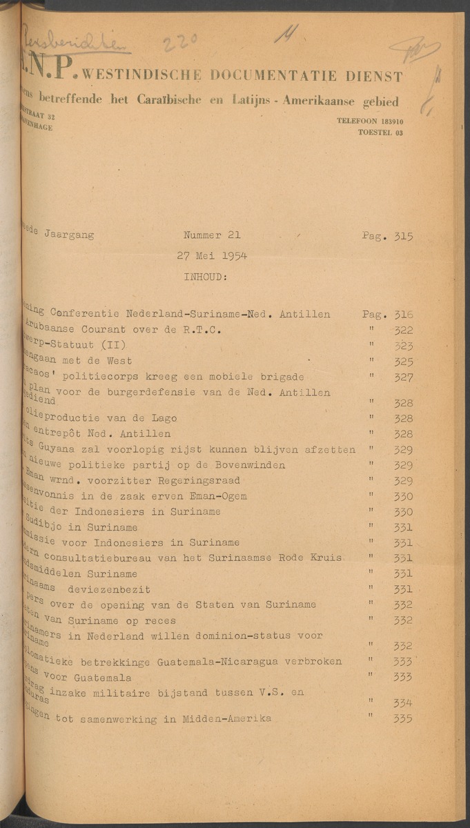 ANP Westindische documentatie dienst - 