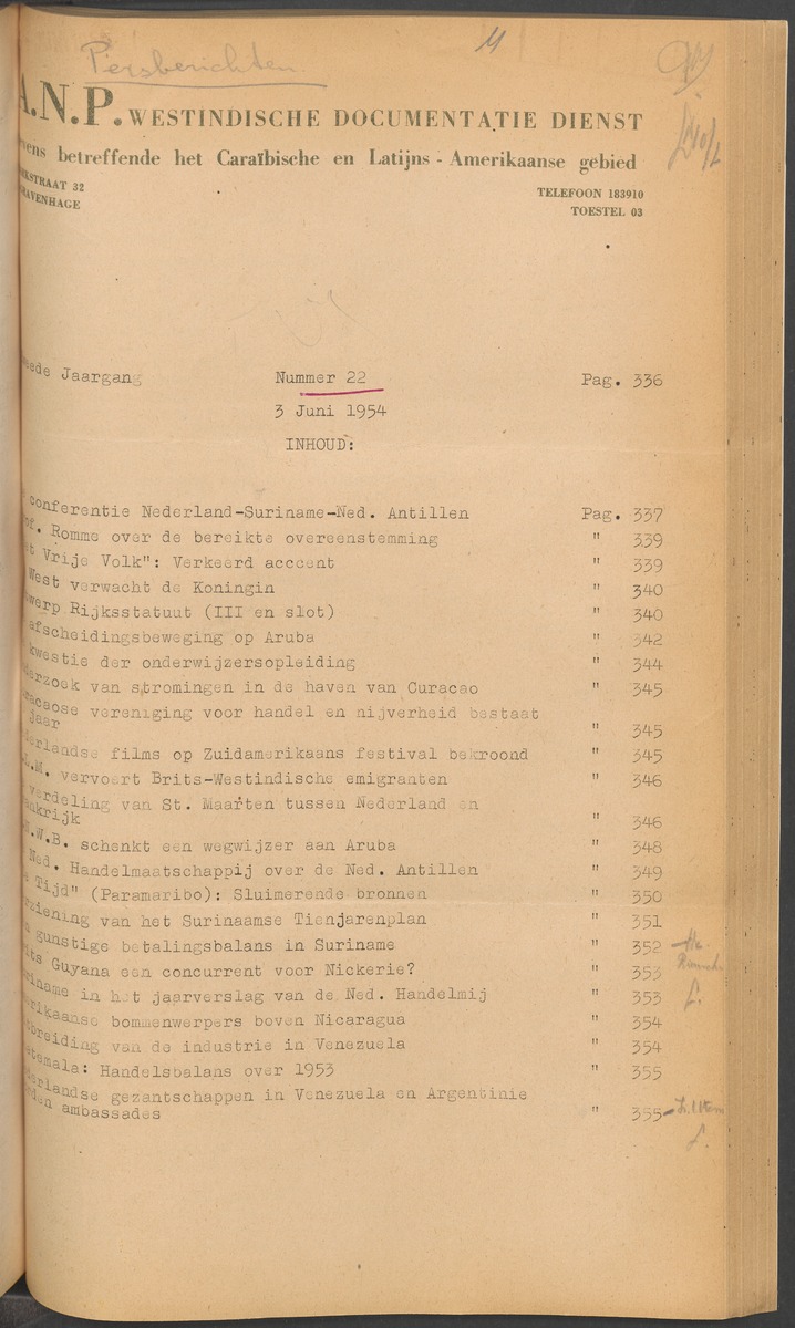 ANP Westindische documentatie dienst - 