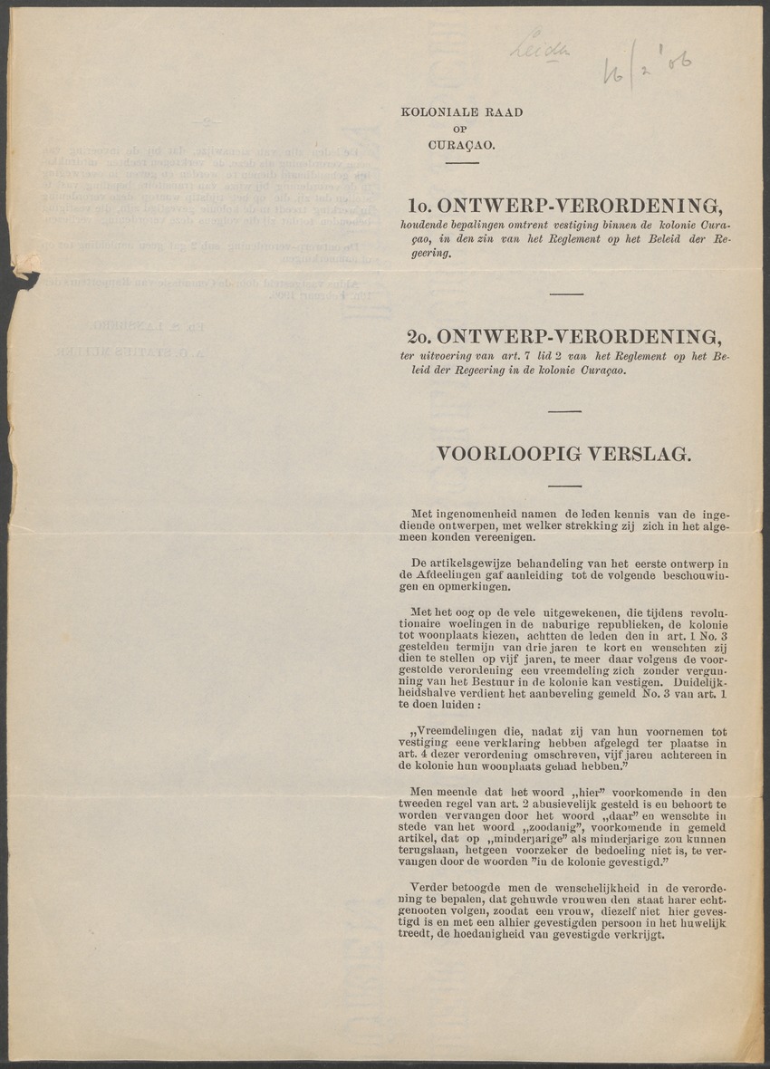 Verslag der zittingen van den Kolonialen Raad van Curaçao - 