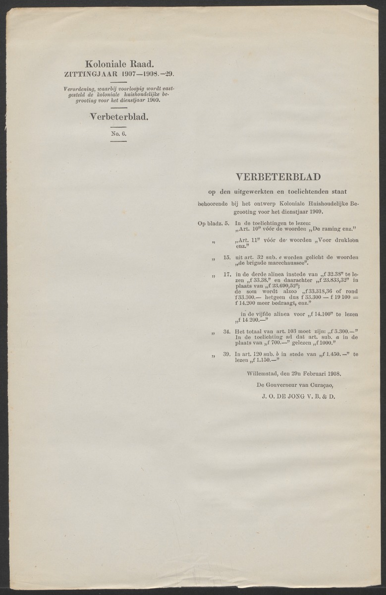 Verslag der zittingen van den Kolonialen Raad van Curaçao - 