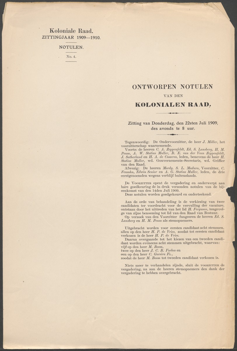 Verslag der zittingen van den Kolonialen Raad van Curaçao - 