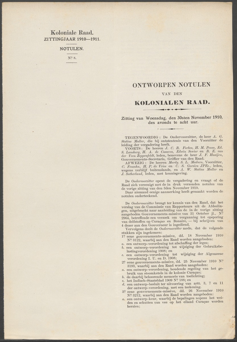 Verslag der zittingen van den Kolonialen Raad van Curaçao - 