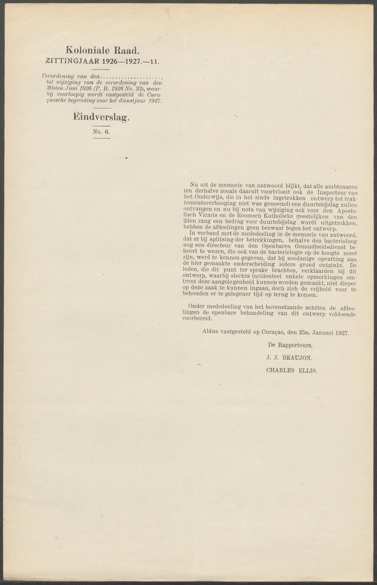 Verslag der zittingen van den Kolonialen Raad van Curaçao - 
