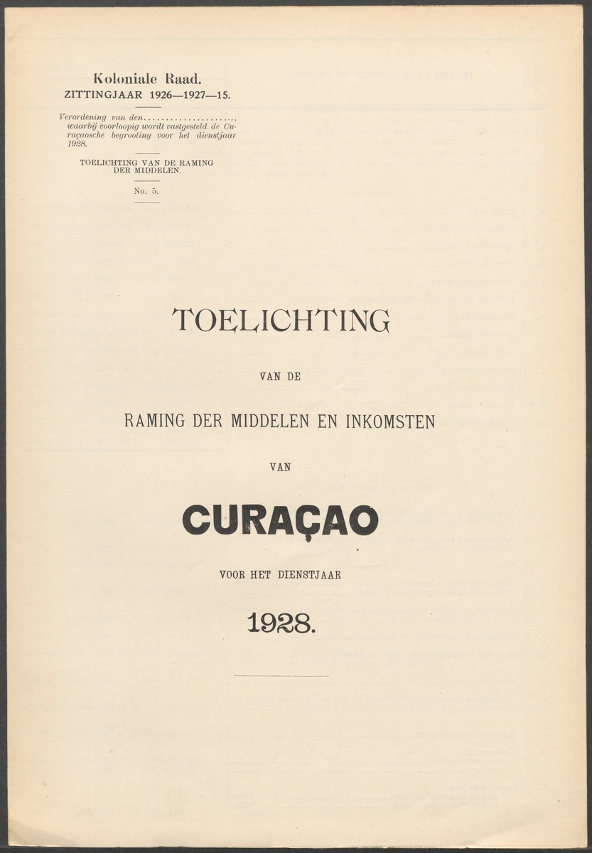 Verslag der zittingen van den Kolonialen Raad van Curaçao - 