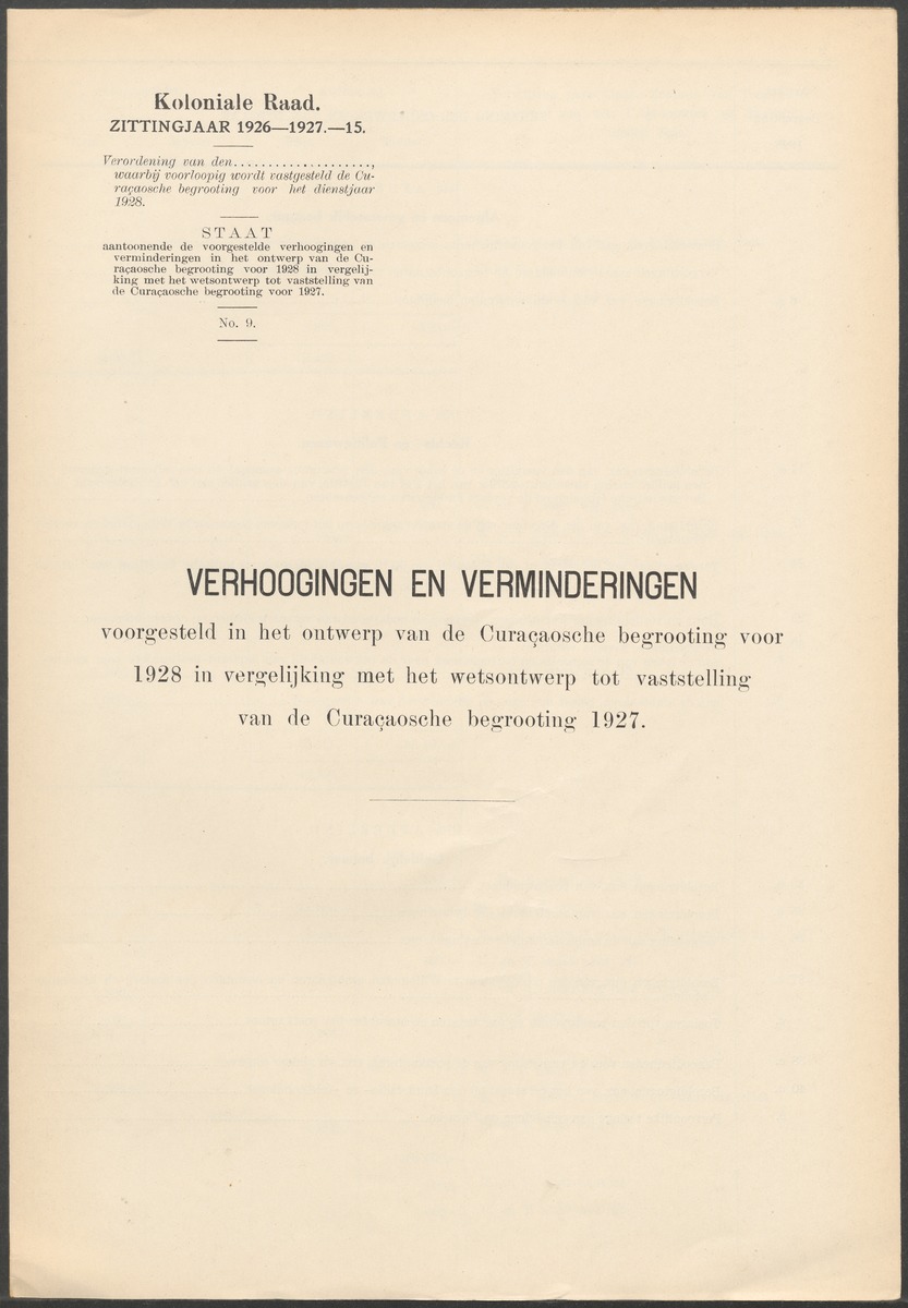 Verslag der zittingen van den Kolonialen Raad van Curaçao - 