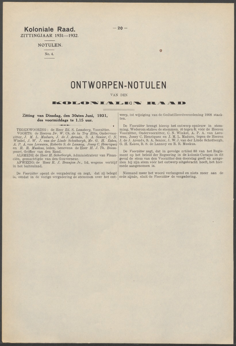 Verslag der zittingen van den Kolonialen Raad van Curaçao - 