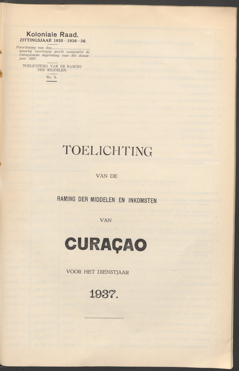 Verslag der zittingen van den Kolonialen Raad van Curaçao - 
