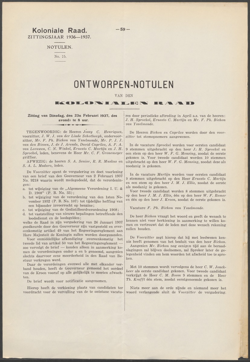 Verslag der zittingen van den Kolonialen Raad van Curaçao - 
