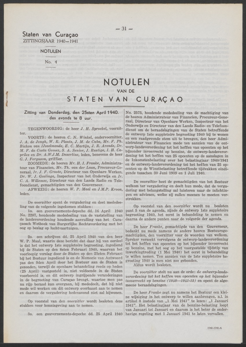 Verslag der zittingen van den Kolonialen Raad van Curaçao - 