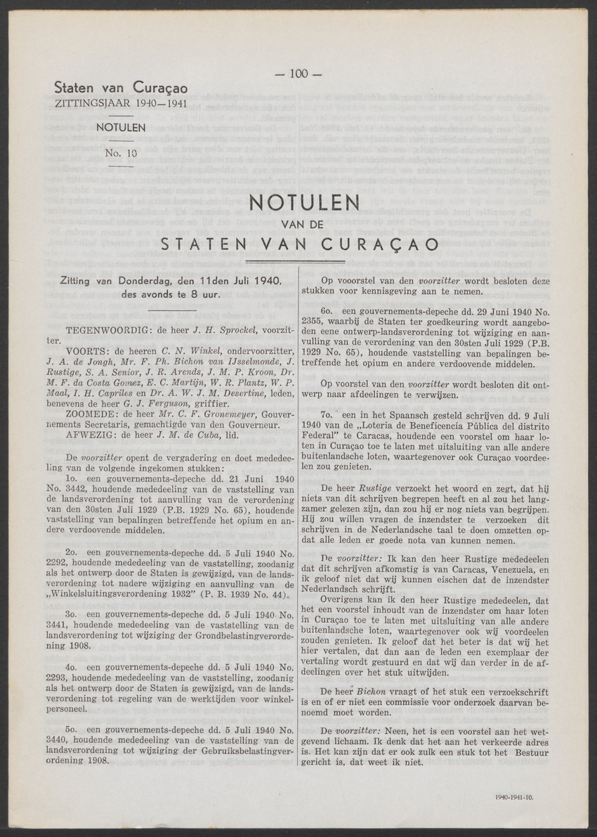 Verslag der zittingen van den Kolonialen Raad van Curaçao - 
