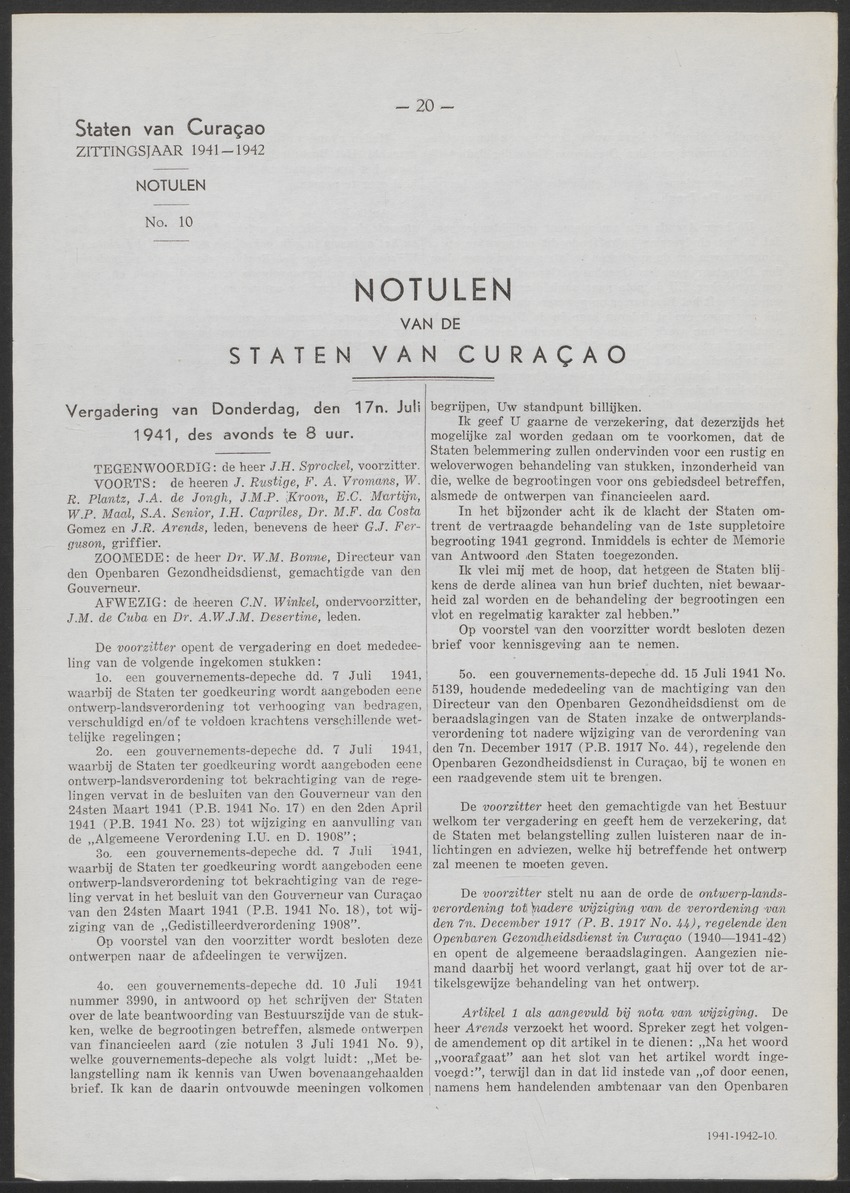 Verslag der zittingen van den Kolonialen Raad van Curaçao - 