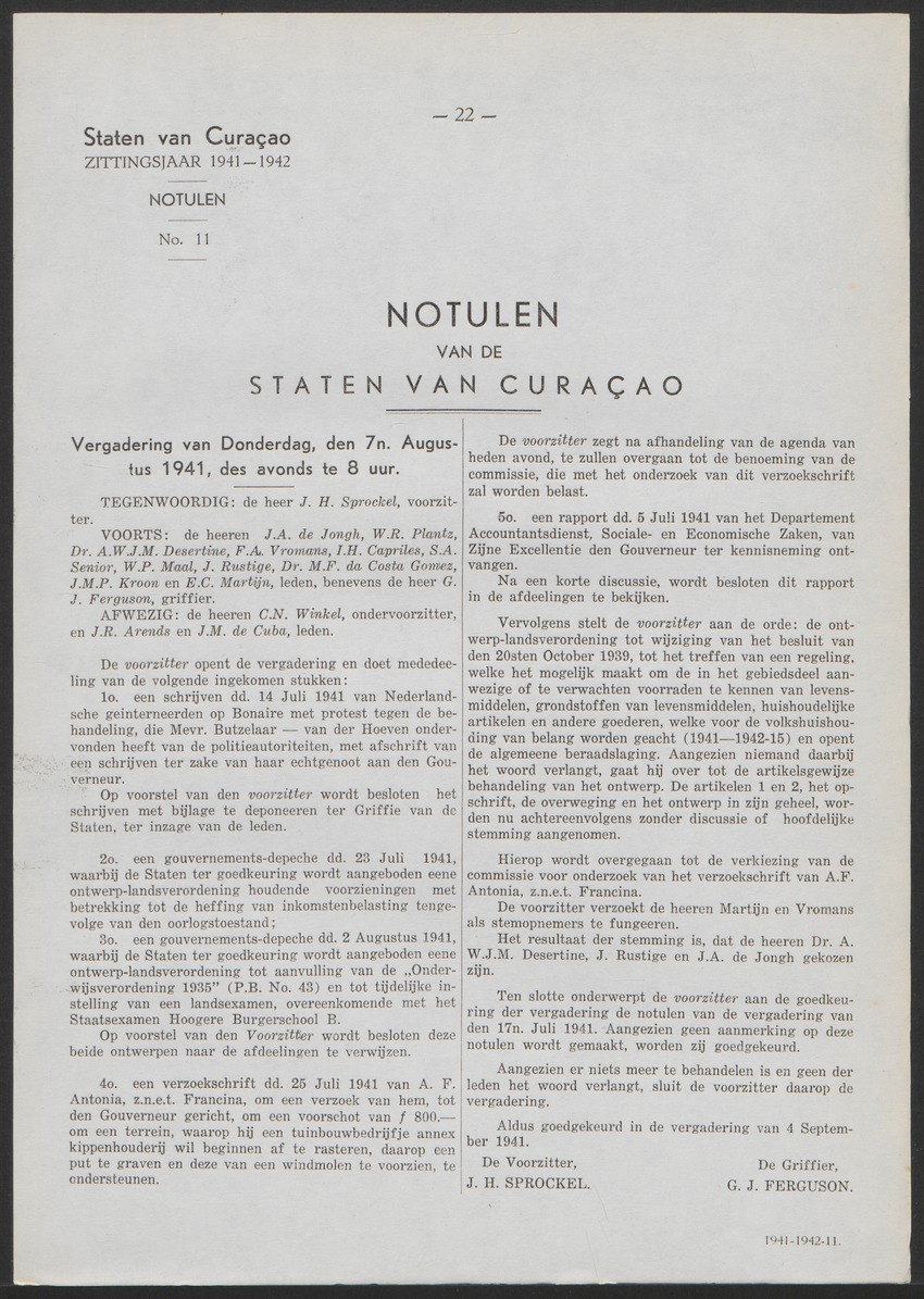 Verslag der zittingen van den Kolonialen Raad van Curaçao - 