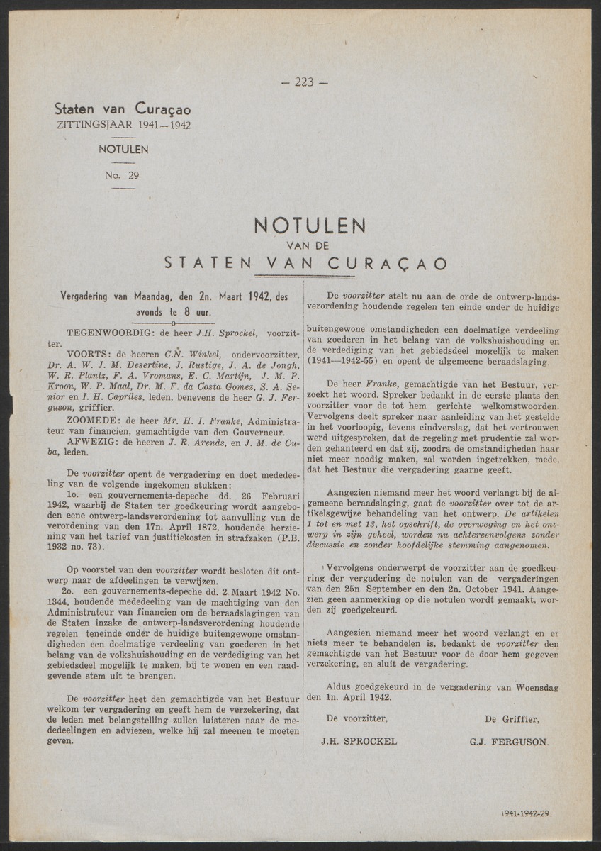 Verslag der zittingen van den Kolonialen Raad van Curaçao - 