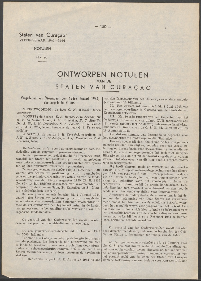 Verslag der zittingen van den Kolonialen Raad van Curaçao - 