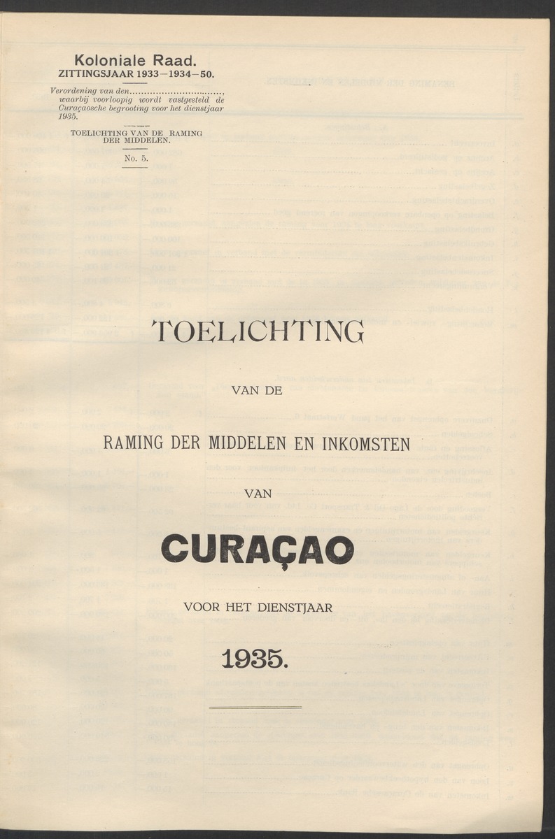 Verslag der zittingen van den Kolonialen Raad van Curaçao - 