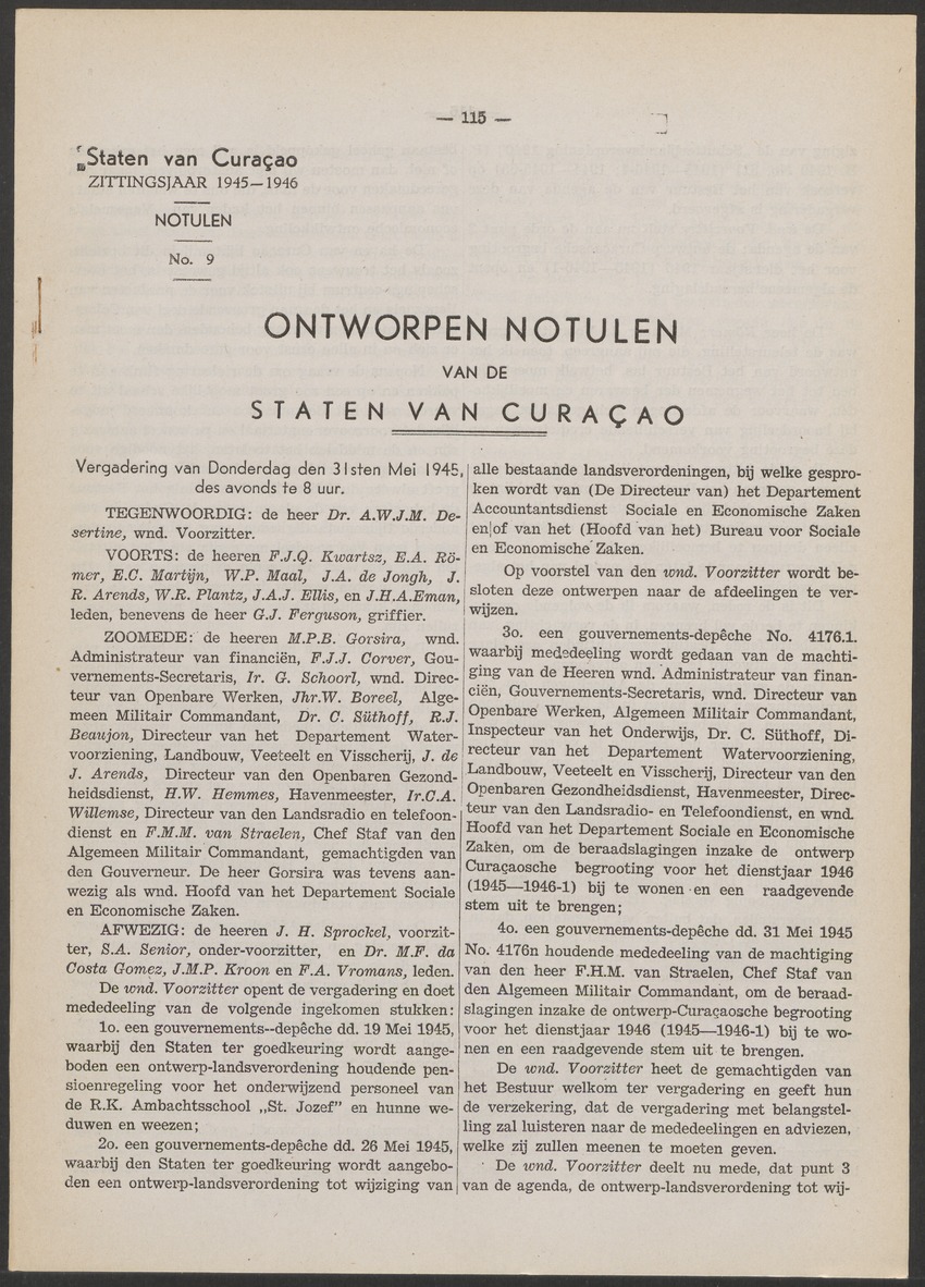 Verslag der zittingen van den Kolonialen Raad van Curaçao - 