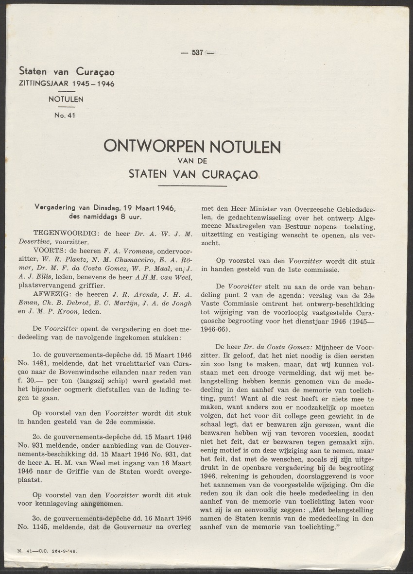 Verslag der zittingen van den Kolonialen Raad van Curaçao - 