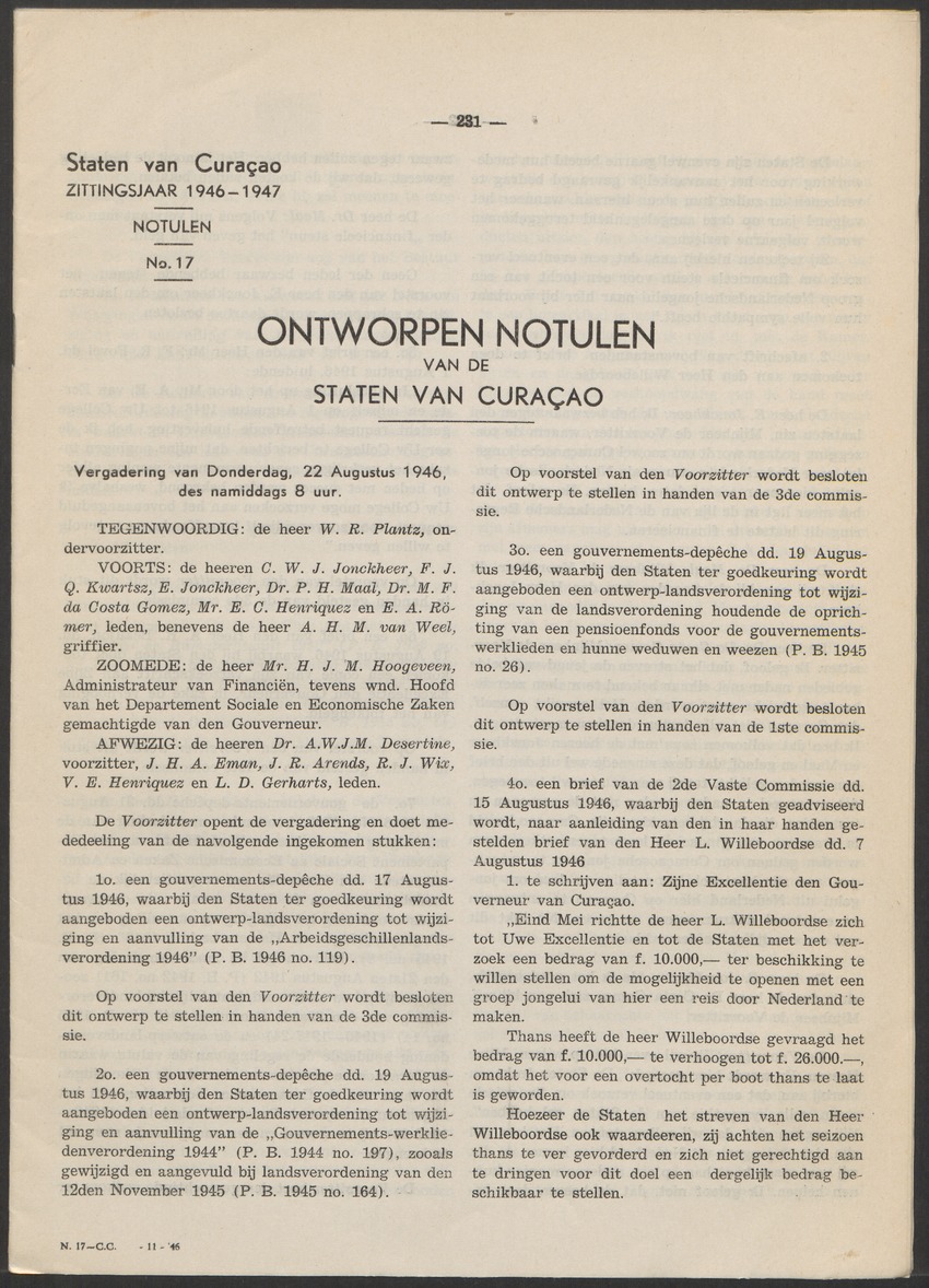 Verslag der zittingen van den Kolonialen Raad van Curaçao - 