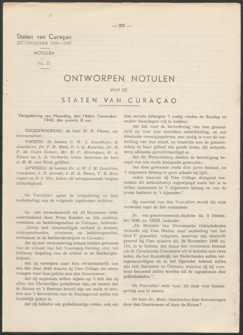 Verslag der zittingen van den Kolonialen Raad van Curaçao - 