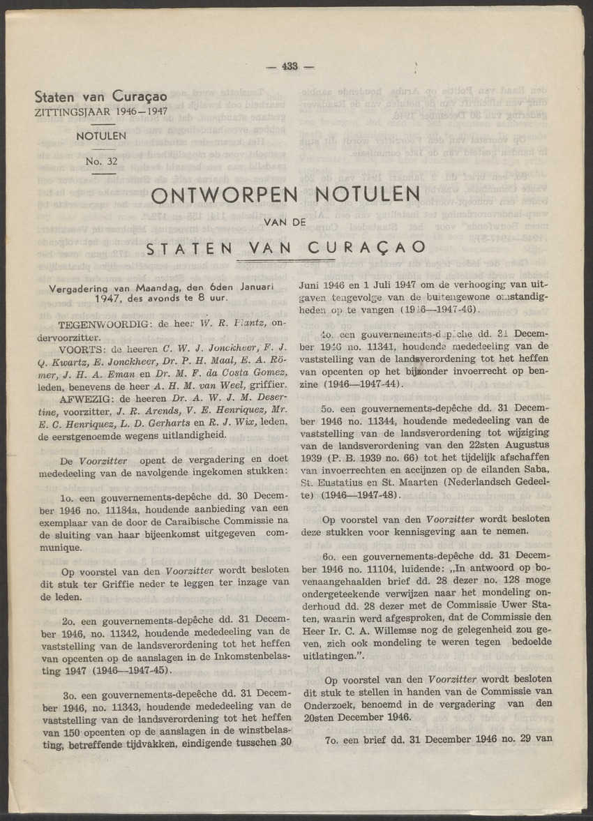 Verslag der zittingen van den Kolonialen Raad van Curaçao - 