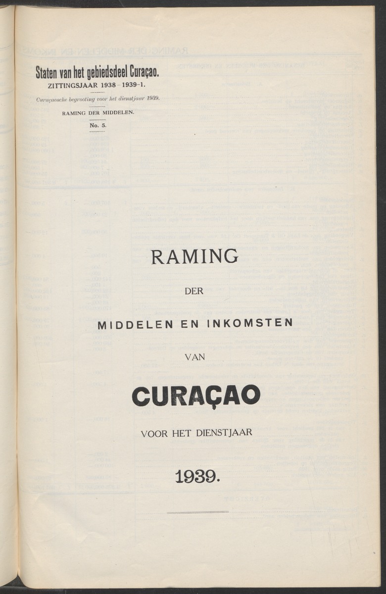 Curaçaosche begrooting voor het dienstjaar .. - 